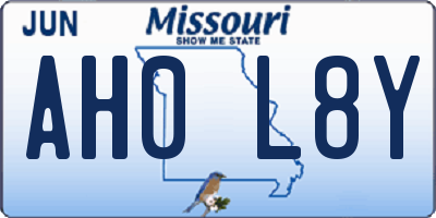 MO license plate AH0L8Y