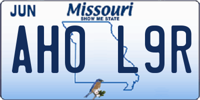 MO license plate AH0L9R