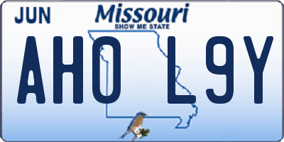 MO license plate AH0L9Y