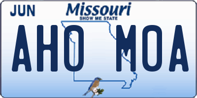MO license plate AH0M0A