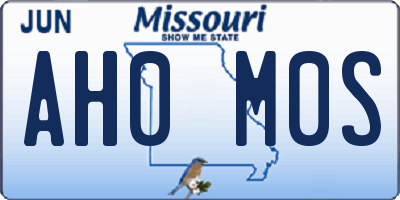 MO license plate AH0M0S