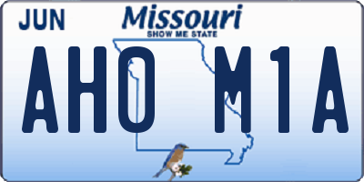 MO license plate AH0M1A