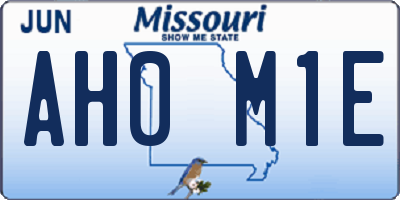 MO license plate AH0M1E
