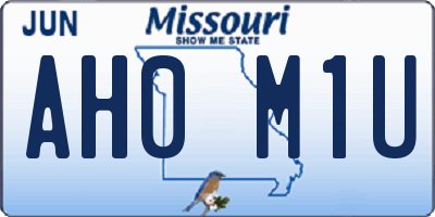 MO license plate AH0M1U