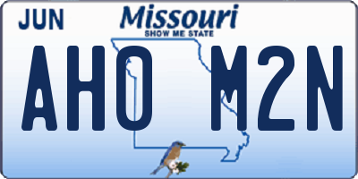MO license plate AH0M2N