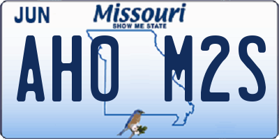 MO license plate AH0M2S