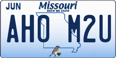 MO license plate AH0M2U