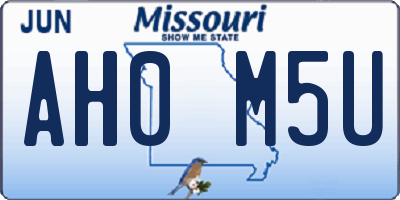 MO license plate AH0M5U
