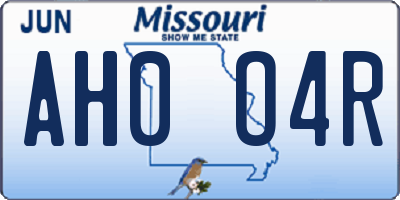 MO license plate AH0O4R