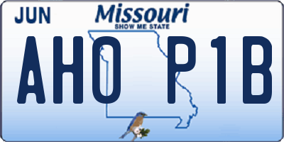 MO license plate AH0P1B
