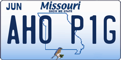 MO license plate AH0P1G