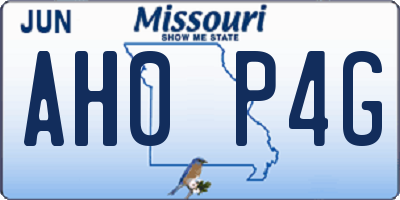 MO license plate AH0P4G