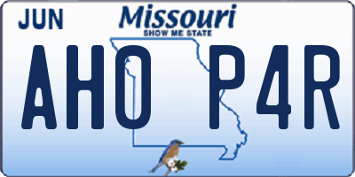MO license plate AH0P4R
