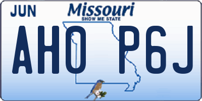 MO license plate AH0P6J