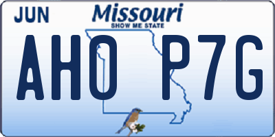 MO license plate AH0P7G