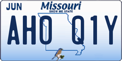 MO license plate AH0Q1Y