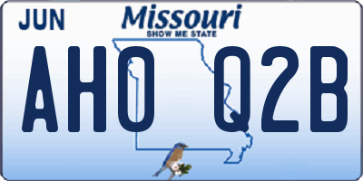 MO license plate AH0Q2B