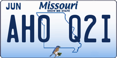 MO license plate AH0Q2I