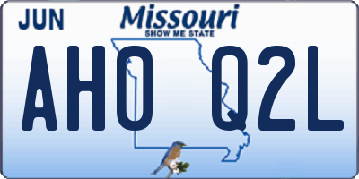 MO license plate AH0Q2L