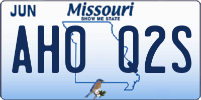 MO license plate AH0Q2S