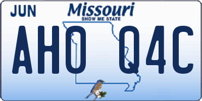 MO license plate AH0Q4C