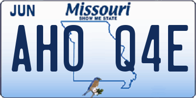 MO license plate AH0Q4E