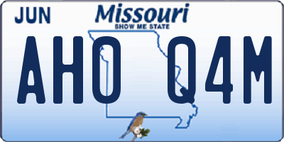 MO license plate AH0Q4M