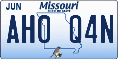 MO license plate AH0Q4N