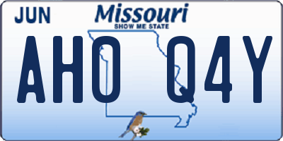 MO license plate AH0Q4Y