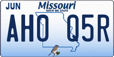 MO license plate AH0Q5R