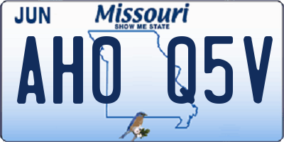 MO license plate AH0Q5V