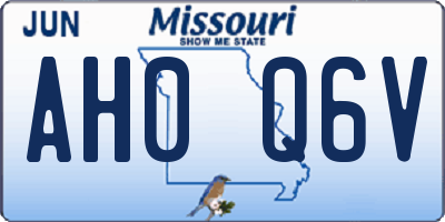 MO license plate AH0Q6V