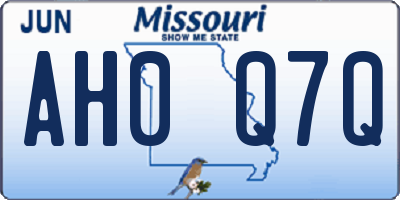 MO license plate AH0Q7Q
