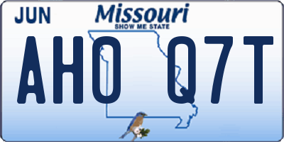 MO license plate AH0Q7T
