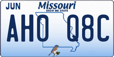 MO license plate AH0Q8C