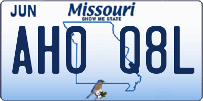 MO license plate AH0Q8L