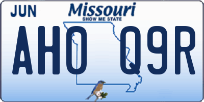 MO license plate AH0Q9R