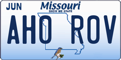 MO license plate AH0R0V