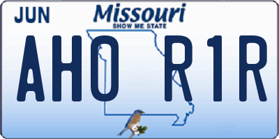 MO license plate AH0R1R