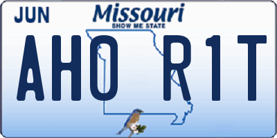 MO license plate AH0R1T