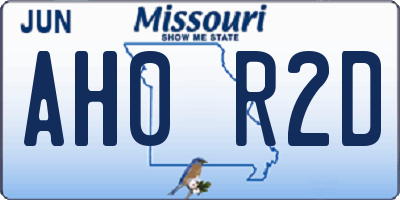 MO license plate AH0R2D