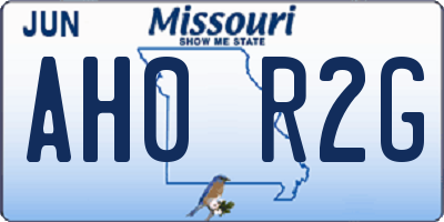 MO license plate AH0R2G
