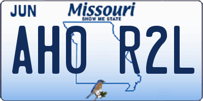 MO license plate AH0R2L