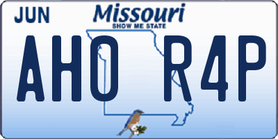 MO license plate AH0R4P
