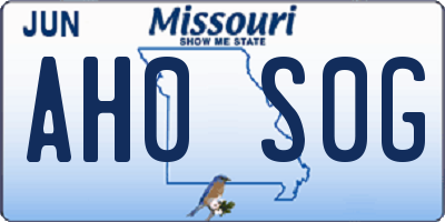 MO license plate AH0S0G