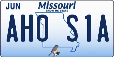MO license plate AH0S1A
