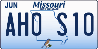 MO license plate AH0S1O