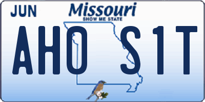 MO license plate AH0S1T