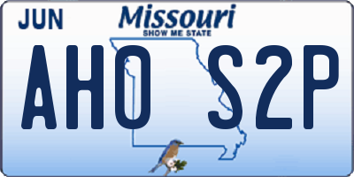 MO license plate AH0S2P