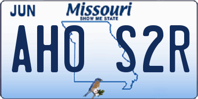 MO license plate AH0S2R
